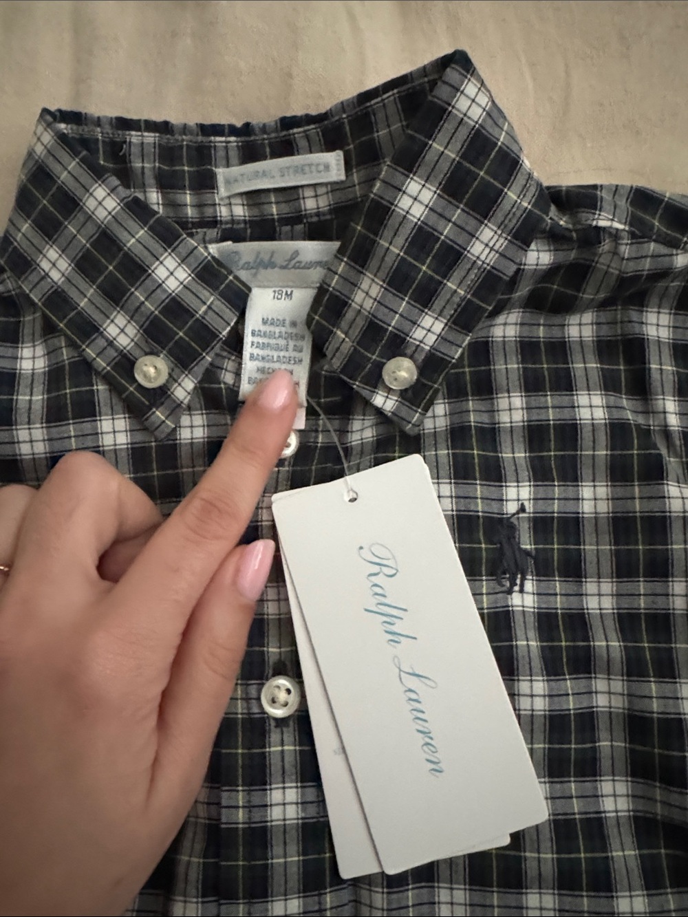 NWT Polo Ralph Lauren Button Down Plaid Long Sleeve Shirt - Picture 2 of 2